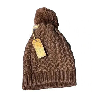 Fat Face Brown Purple Neutral Women Beanie Hat One Size